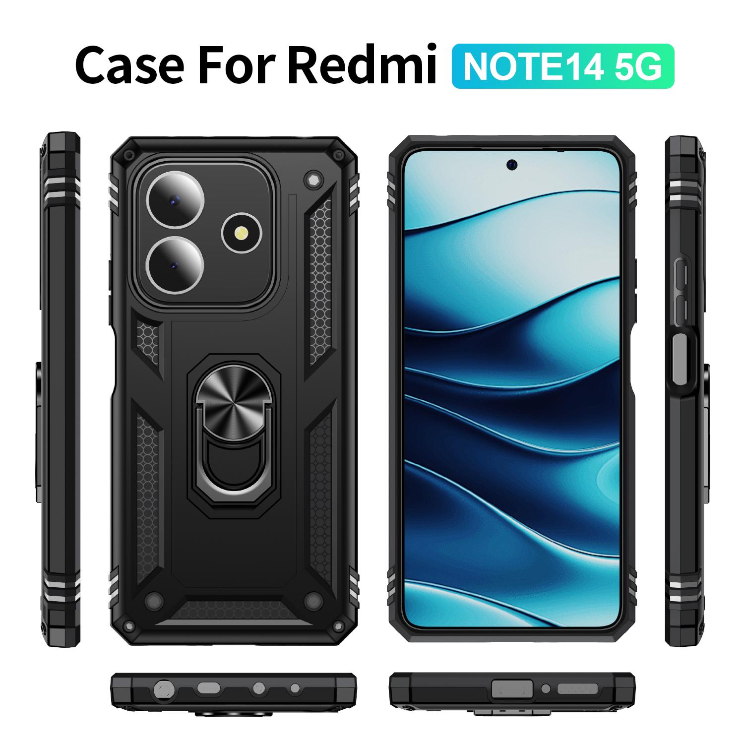 

For Xiaomi Redmi Note 14 5G Case PC+TPU Phone Cover with Kickstand Blue