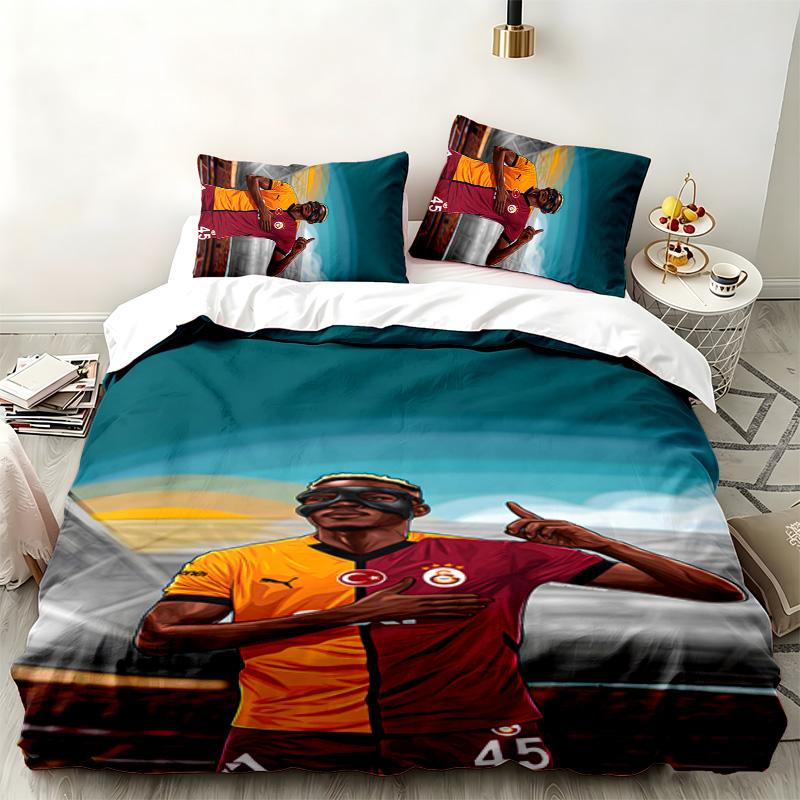 Galatasaray 3-teiliges Set Perfekt für das Schlafzimmer Gemütliches Bettwäsche-Set enthält einen Bettbezug und zwei Kissenbezüge Ideales Geburtstags- oder Weihnachtsgeschenk