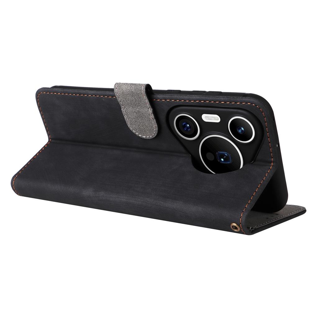 For Huawei Pura 70 Wallet Case RFID Blocking Leather Phone Cover with Strap