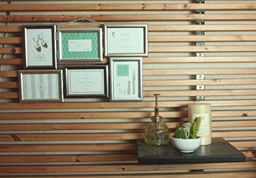 Kishima KP-31340 Photo Frame, Large, Tabletop, Wall-Mounted, Horizontal, 6-Window, Stylish Silver and Bronze, Interior Frame