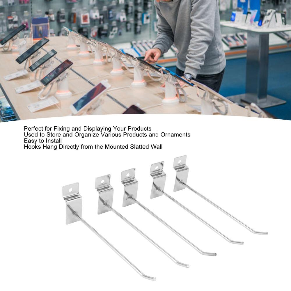 50 PCS Silver Slat Wall Hook Single Wire Design Slat Wall Hanging Hook  Hanging Display