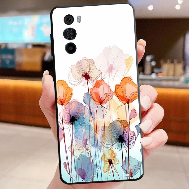 

Flower Art Paint Phone Case For Motorola Edge 60 50 40 Pro 60 50 40 30 Ultra Neo Fusion Moto G Play G Stylus G Carcasas Moto edge 60 neo