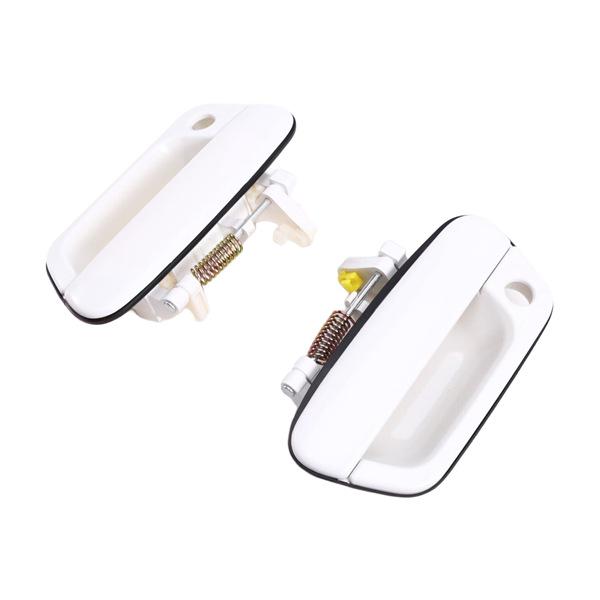 White Plastic Exterior Door Handle for Chevrolet Spark SP (1 Pair)