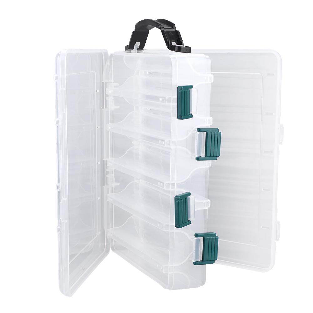 Double Side Plastic Fishing Baits Box Lures Holder Case Large Capacity Accessory