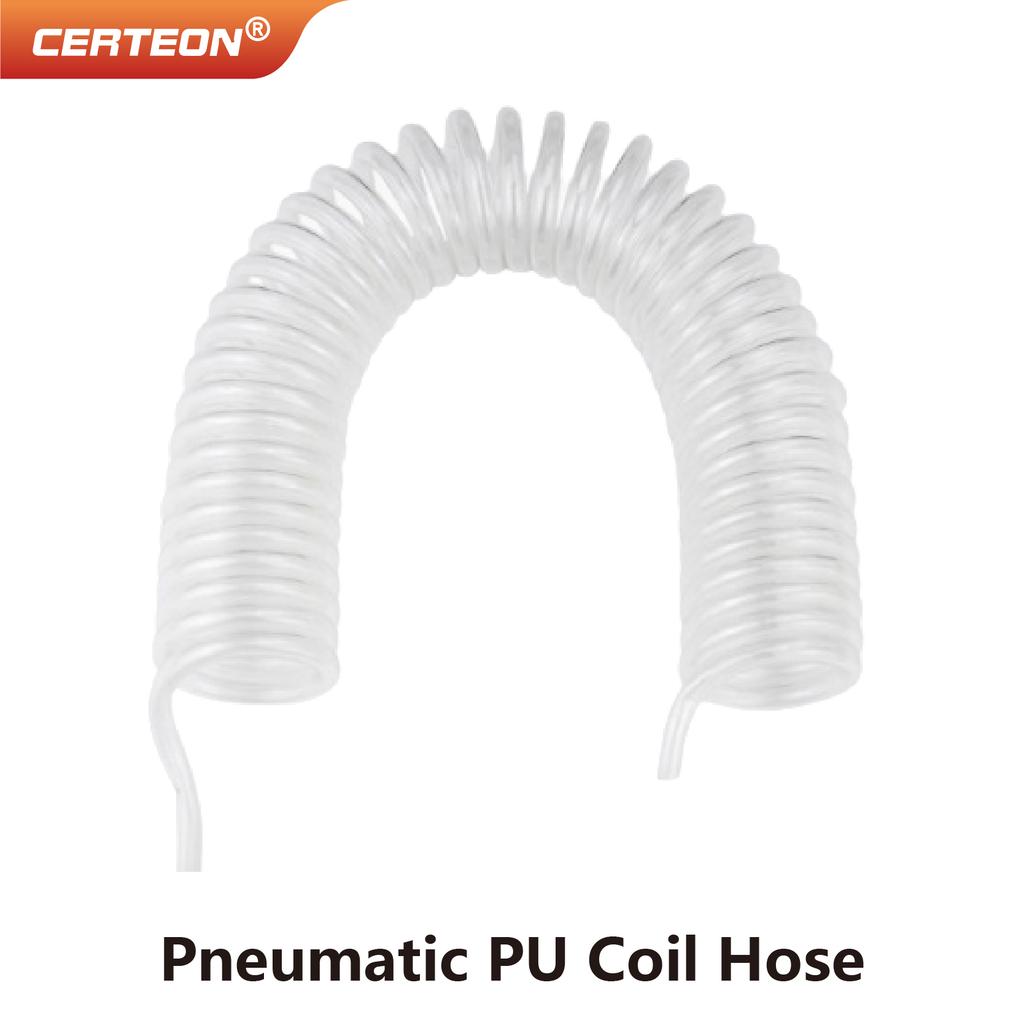 PU Spiral Air Hose with C Type Connector Flexible Polyurethane Coil for Pneumatic Air Compressor Air Tube