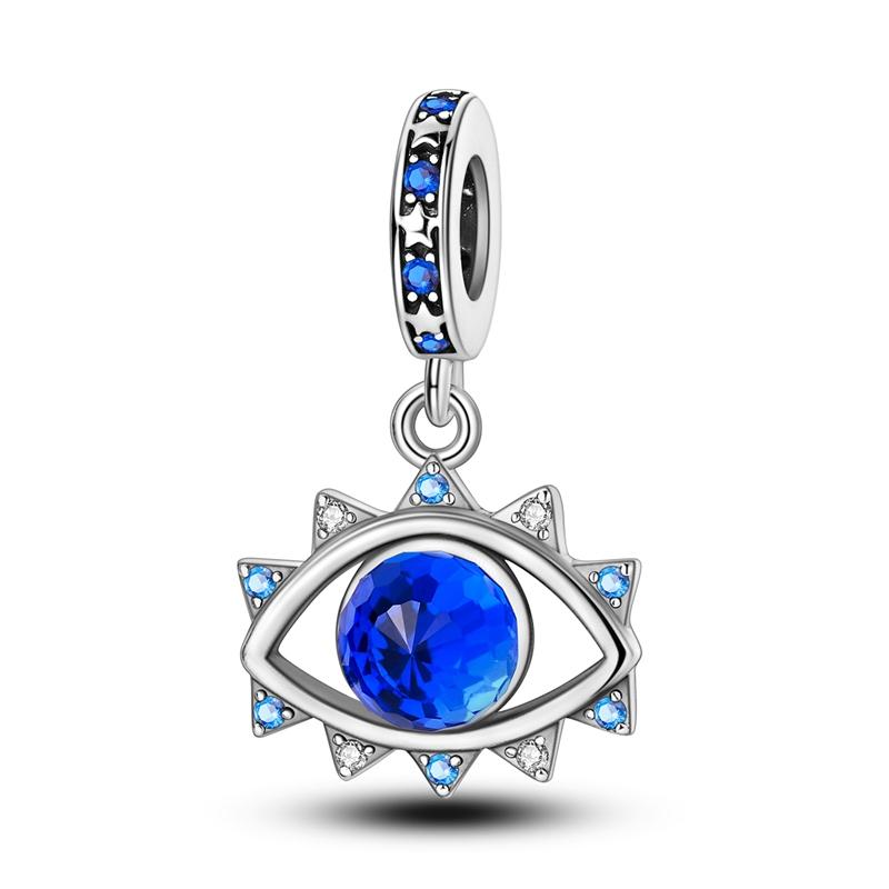 New 925 Silver Charms Beads Pendant Devil's Eye Blue Zircon Charms For Original Bracelet Charms DIY Jewelry Gift