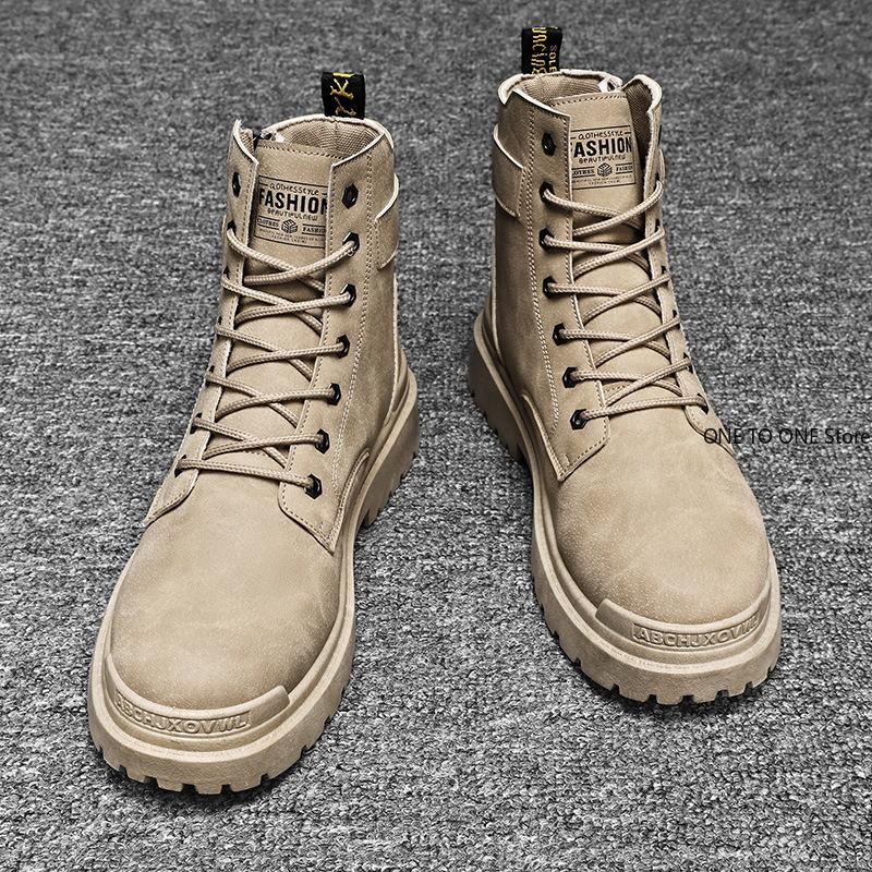 Fashion New Men Boots Trend Motorcycle Boots for Men Casua Ankle Boots Work Wear Shoes Men Personalized British Boot Bota Masculina
