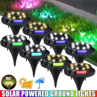 12LED Solar Power Disk Light Outdoor Garden Solar Underground Light Deck Light Spotlight Buried Solar Led Lamp Garden Decor