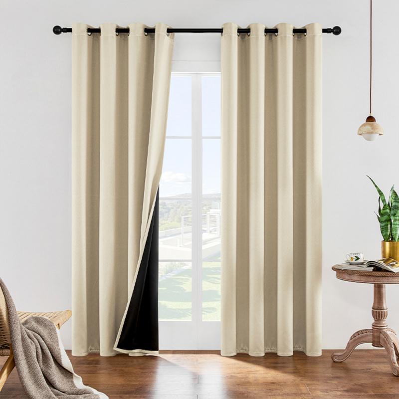 Delivery Finished Product Amazon Cross-Border Full Shade Cloth Lager Curtain Punching Bedroom Living Room Foreign Tradecurtains