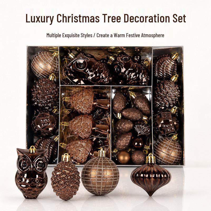 Retro Style Owl Christmas Tree Ornaments - Electroplated Painted Balls