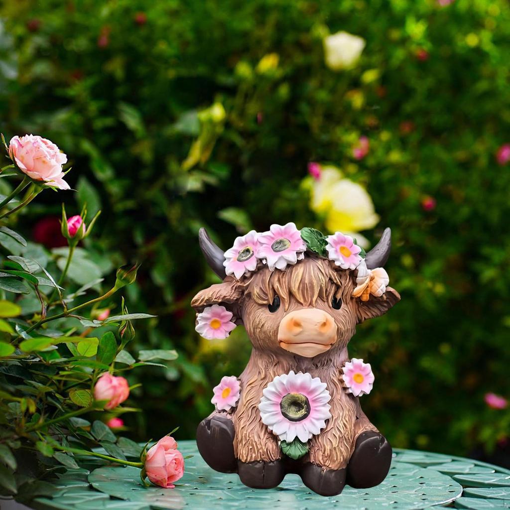 Cow Plant ,Handmade Cute Animal Planter, Mini Cows Flower Pot for Outdoor, Indoor Countertop Lawn