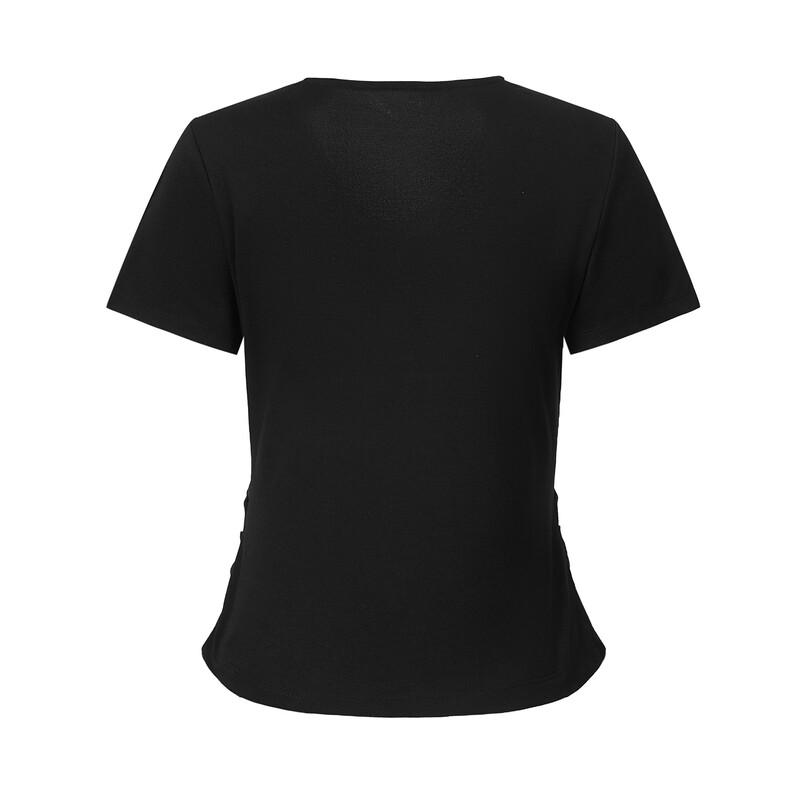JZ Annacoco Elegant Lace V-Neck Modal T-Shirt