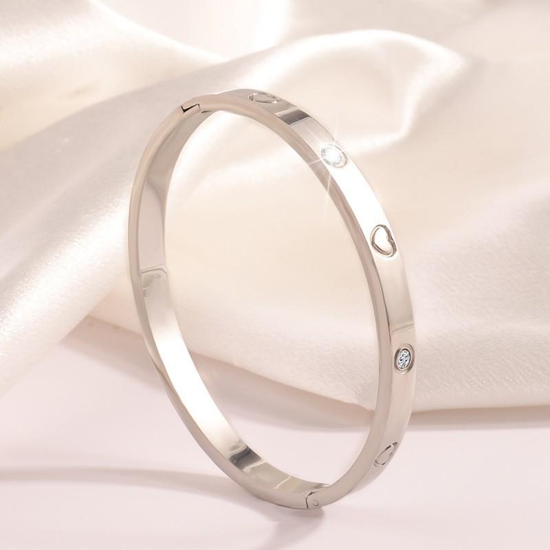 Titanium steel bracelet gold high version temperament zircon bracelet women's light luxury fashion elegance does not fade simple bracelet