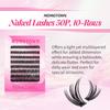 Handmade Natural Curly False Eyelashes – 50 Pairs of Soft, Comfortable, Self-Application Beauty Enhancers