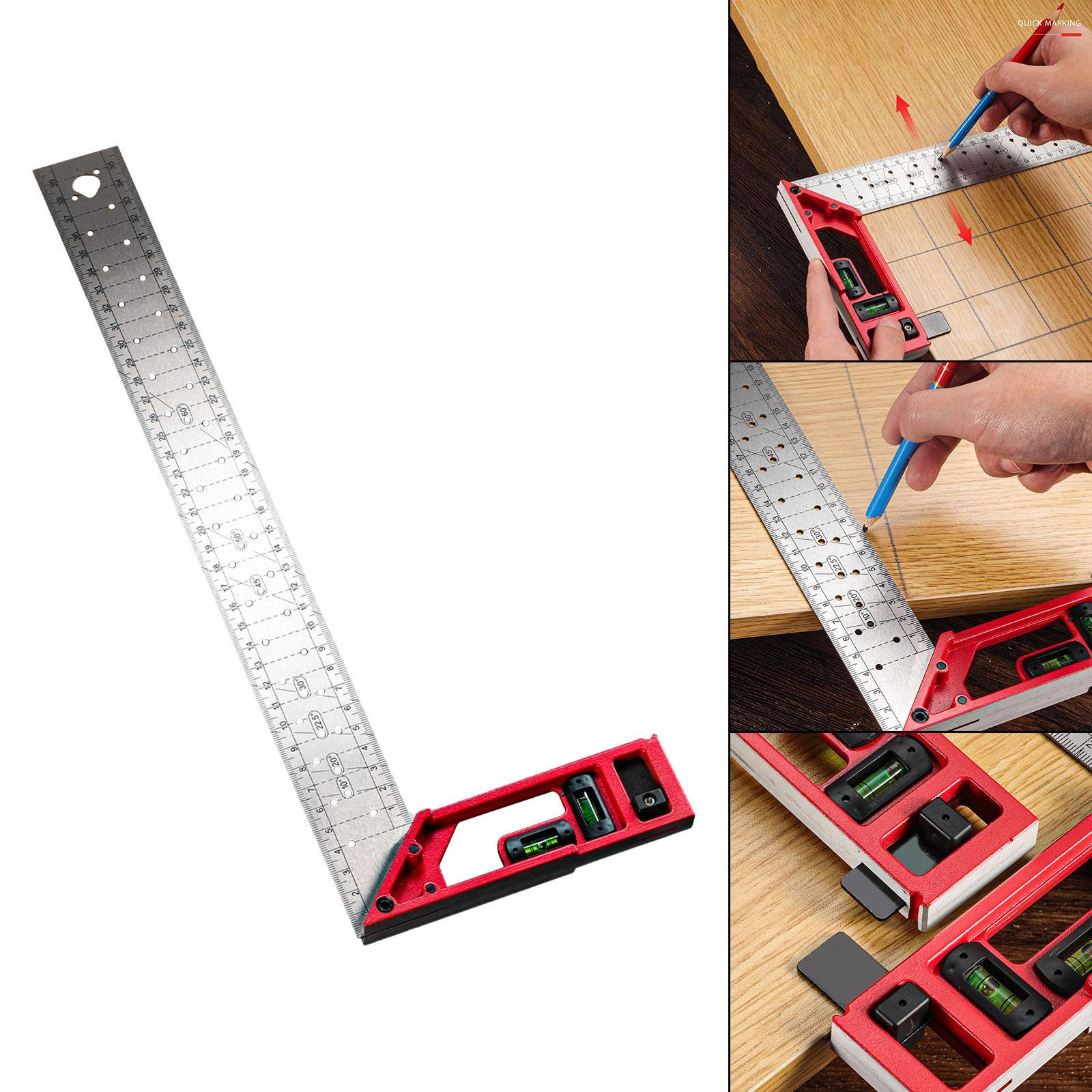 Деревообработка L-образная линейка Инструмент для разметки Универсальный измерительный инструмент, Столярные линейки, Прямой угол 40CM