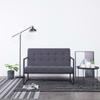Day and Night - Day and Night 2-seater Sofa with Steel Armrests and Dark Gray Fabric