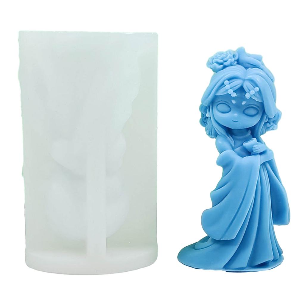 Ancient Doll Candle Silicone Mold 3D Girl Aromatherapy Plaster Soap Resin Mold DIY Chocolate Cake Baking Tool Home Decor