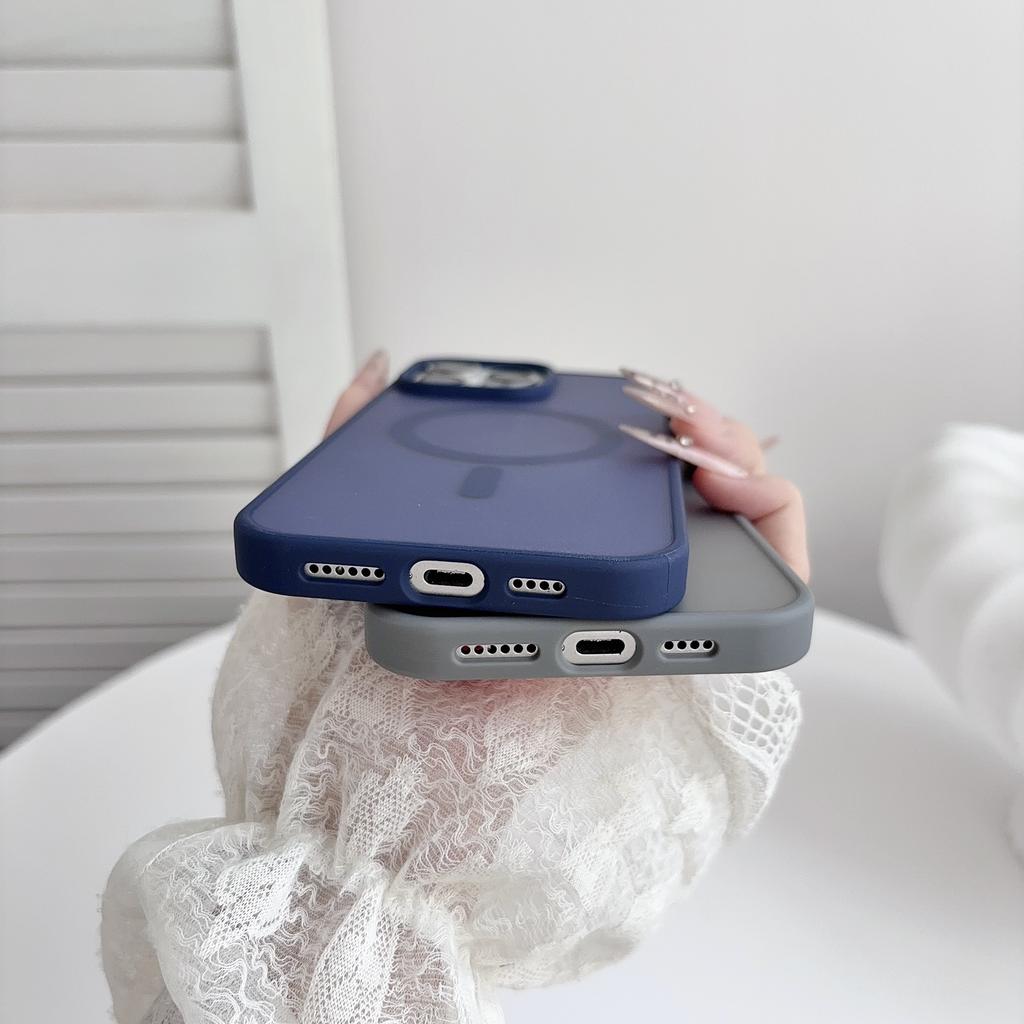 Fashion Matte Translucent Shockproof Phone Case for IPhone 18 17 Air 13 12 11 Pro Max 16 15 14 Plus for Magsafe Protection Cover