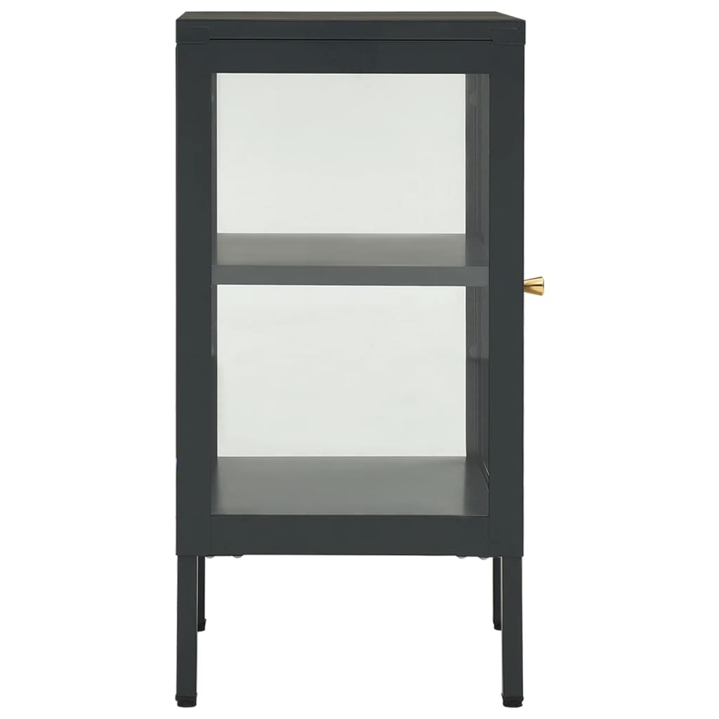 Sideboard Anthrazit 38 x 35 x 70 cm Steel and Glass