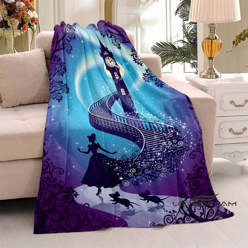 Disney Cinderella Princess Flannel Blanket Fluffy and Comfortable Adult Nap Blanket Soft Bedding Sofa Blanket Party Home Dec