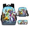 Vs Plants Zombies Kids School Backpack Threepiece Gift Set For Students Young