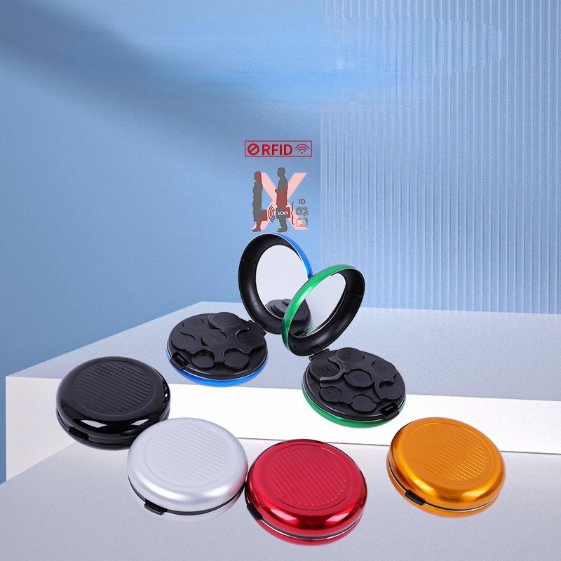 

Модный новый креативный мини-коробка для хранения евромонет с зеркалом, портативный круглый кошелек из алюминиевого сплава с нулем евро для GiftCoinPurses