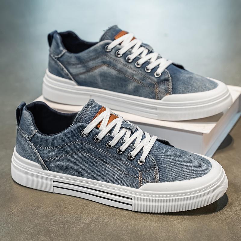 Новые весенние студенческие дышащие тонкие джинсовые тканевые туфли повседневные спортивные большого размера кеды 39