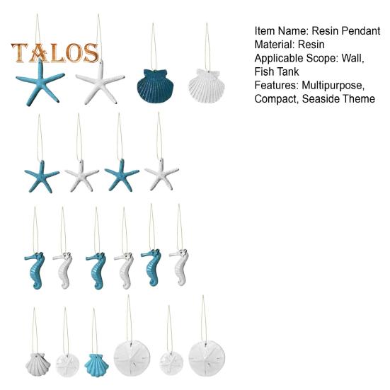 20 st Harts Marina Liv Hängen Konstgjord Sjöborre Snäcka Sjöhäst Hängande Dekorationer Strandtema Prydnader för Heminredning