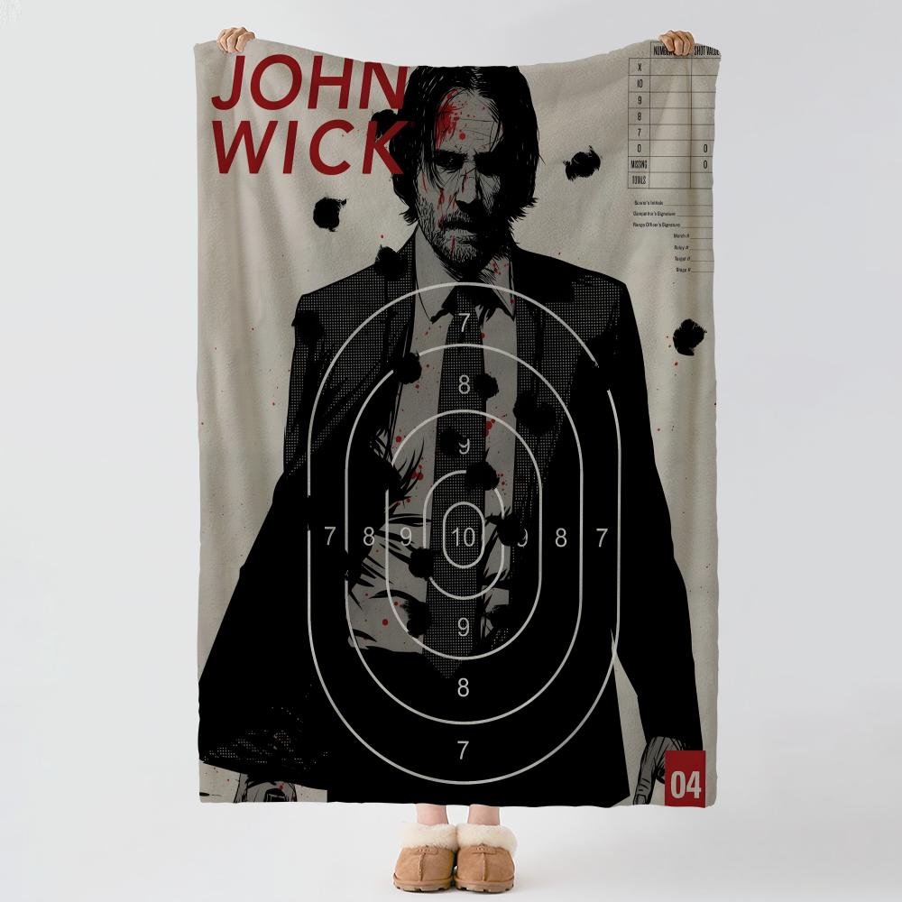 movie J-John Wick-K Throw Thick Comfort Flannel Quilt, Multi-scene Use Indoor Outdoor Daily Nap