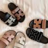 [Shei Su Yinyin] Velcro Casual Thick-soled H-shaped Second Uncle Slippers Women's Sandals Are Light and Non-slip To Wear