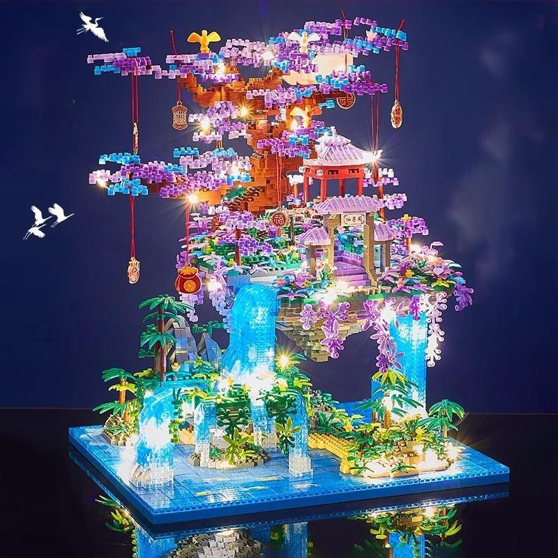 1460 Particles Fairy Pavilion Building Blocks Suitable for Holidays Birthdays New Year Gifts Abs Materials Mixed Color Building Blocks