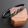 Men's Leather Infinity Bracelet - European & American Style, Personalized Woven Design, Simple Hand Rope with Lucky 8 Symbol