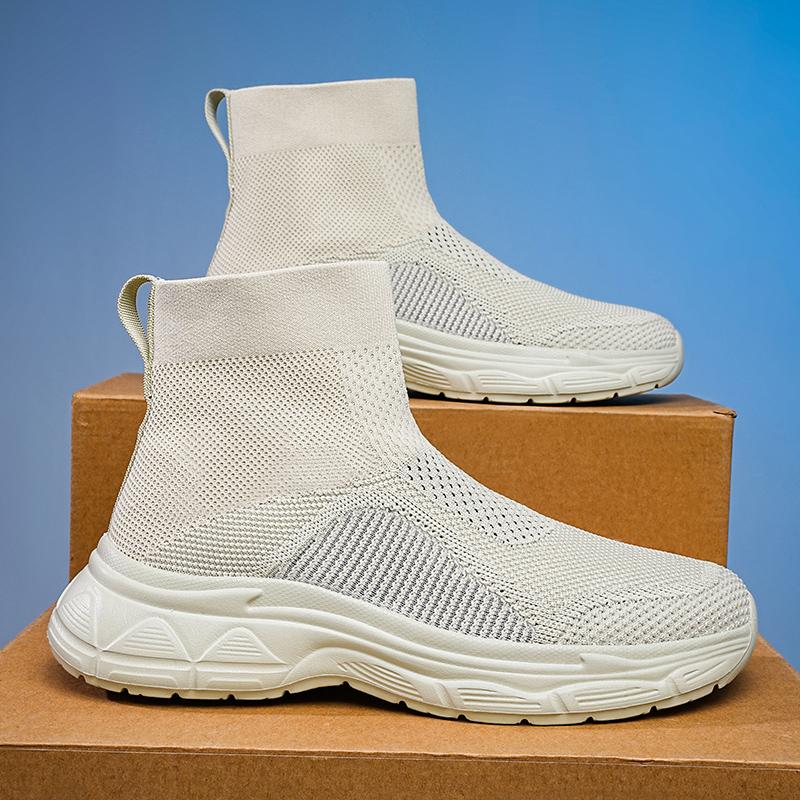 Men's and women's spring and autumn leisure sports shoes large size couple high top ankle boots fitness loafers