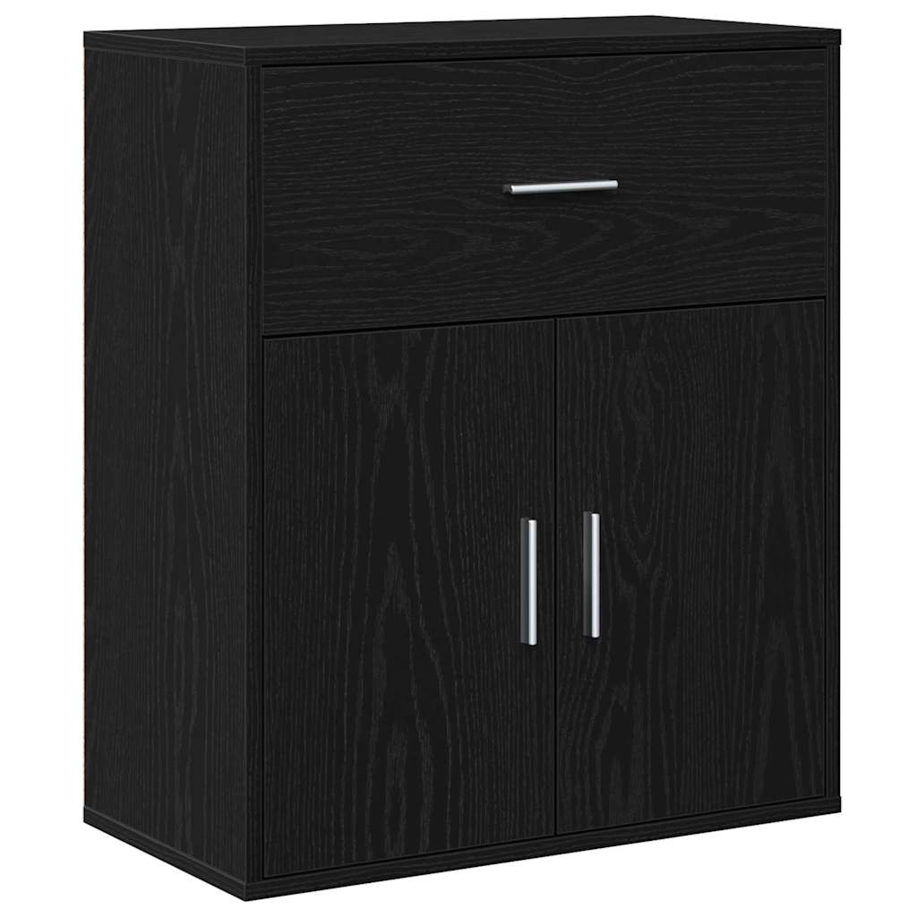Sideboard Black Oak Effect 60 X 31 X 70 Cm Engineered Wood