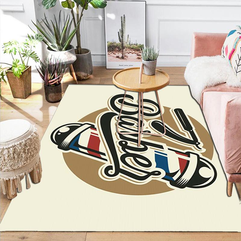 Barber Shop Rug Floor Mat for Living Room or Bedroom Soft and Comfortable Carpet a Gift for Birthday and Holiday.MFF0918408