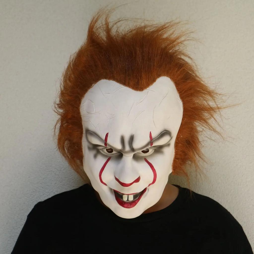 Joker 2 Latex Glow Cosplay Mask Horror Halloween LED Wig
