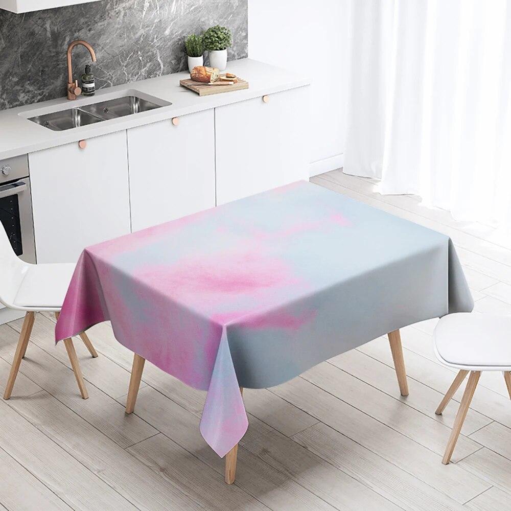 Colorful Cloud Tablecloth Sunset  Anti-fouling Waterproof Rectangular Kitchen Dining Table Home Decoration