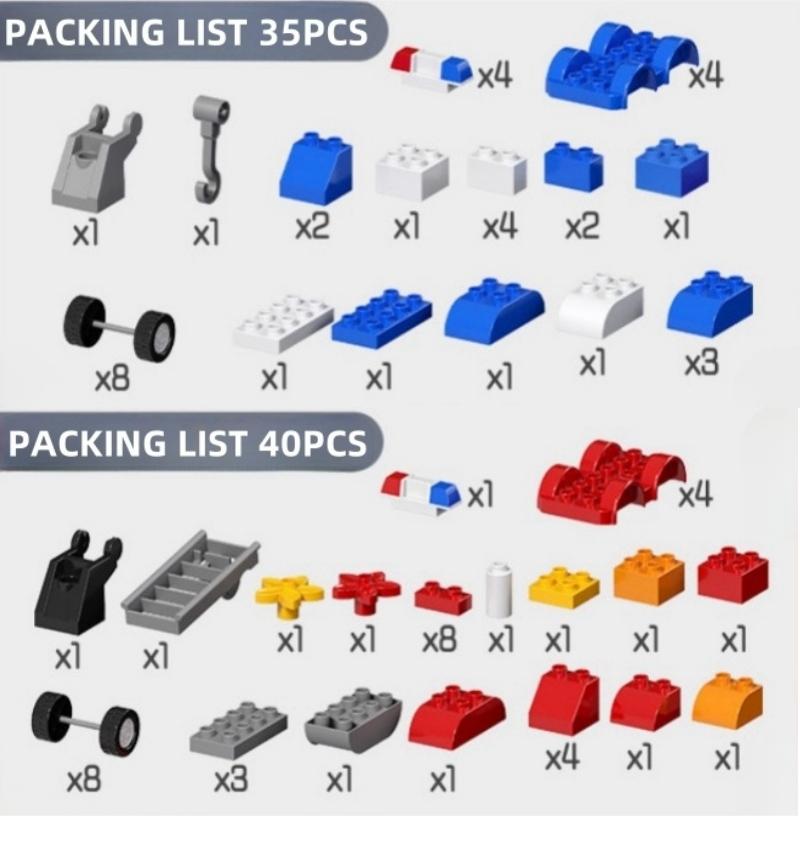 Non-Toxic Large Particle Building Blocks Car Engineering Traffic Vehicle Excavator Assemble Education Children Toy Diy Bricks Toy