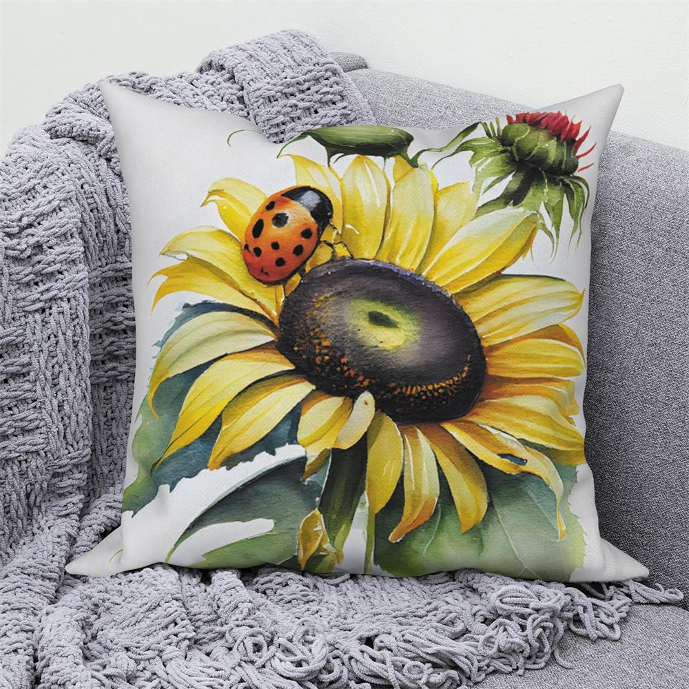Sunflower Decorative Pillow Cover Cushion  Throw   for Sofa Car Living Room Decoration