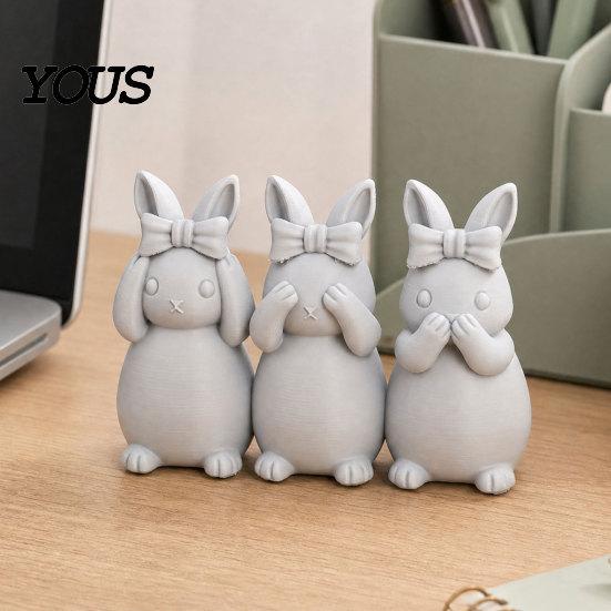Easter Bunny Ornament Ornament, One-piece Molded Figure, 3D Printed Rabbit Decor Design Decorative Figurine for Living Room Bedroom
