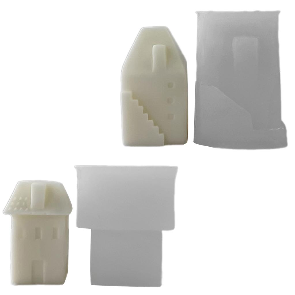 Flexible Soap Mold Relief Candle Molds Crafting Moulds Small House Shape Soap Silicone Mold for Making Beautiful Candle