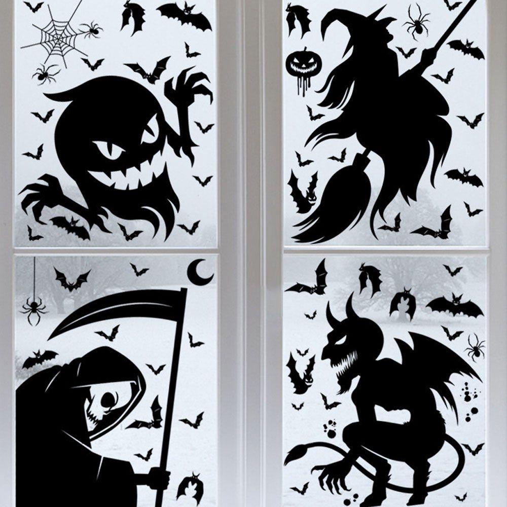 Self-Adhesive Witch Wallpaper Party Decor Halloween Decor Glass Sticker Window Sticker