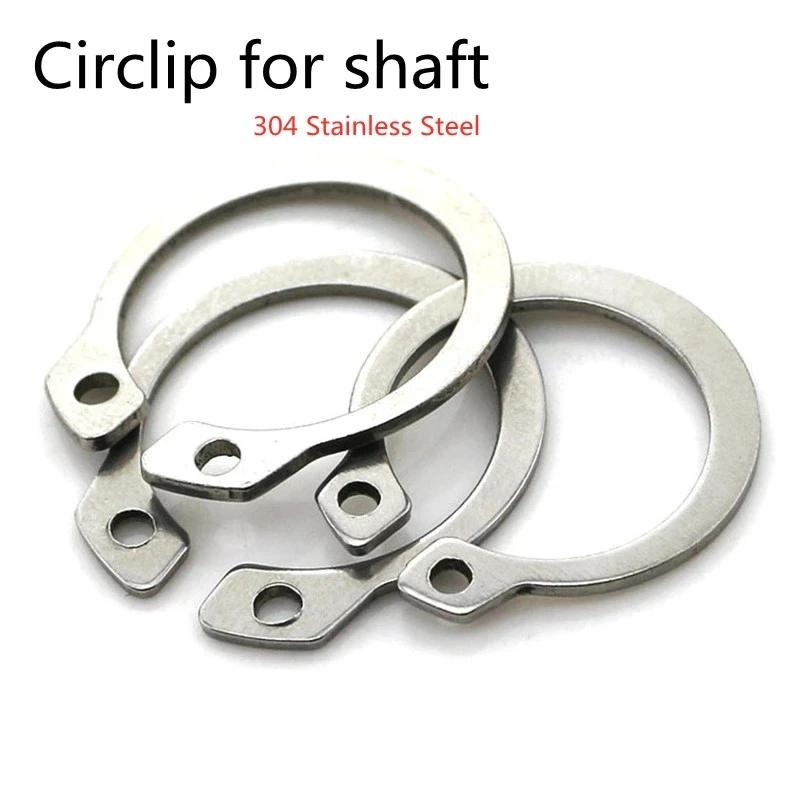 50PCS GB894 M4-M28 Circlips pour Arbre Type C Anneau de retenue d'arbre Circlip Rondelle d'arrêt à ressort Circlip en acier inoxydable Anneaux d'arrêt