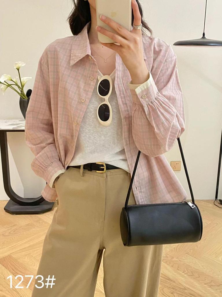 2026 Spring Women's Retro Plaid Long Sleeve Shirt - Fresh, Clean, Casual Japanese Jacket Style