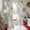 White and Gold Christmas Curtains Elegant Charming Christmas Tree and Ball Print Curtains for Bedroom Living Room Kitchen Window