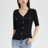 Shetu Women's V-Neck Short-Sleeve Knit Top