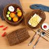 1Pcs Frühstück Brot Lebensmittel Lagerung Tablett Obst Gemüse Kuchen Wicker Kunststoff Rattan Themen Korb