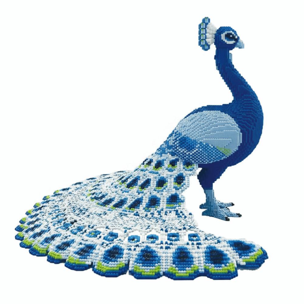 Plastic Peacock Building Blocks Set Peacock Shape Peacock Model Toy Gift Block Figure  Home Decor Style 1