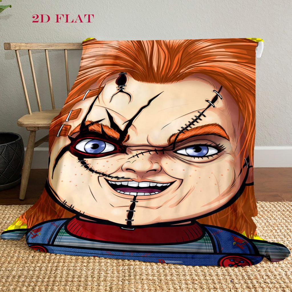 Chucky's Deadly Charm blanket Camping trip Soft and comfortable bedroom Machine washable Christmas gifts