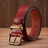 3.8CM High Quality Genuine Leather Belts for Men Brass Buckle Fancy Vintage Jeans Belt